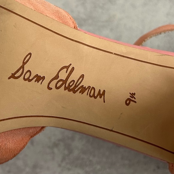 Sam Edelman LARA Scalloped Edge Ankle Strap Block Heel Pumps, Pink 9.5 - Picture 10 of 11